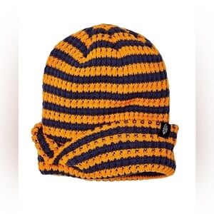 Free People Movement Stripe It Up Cool Down Beanie Orange & Blue One Size